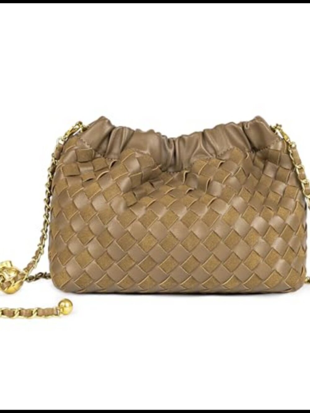 Woven Leather Crossbody Bag Hobo Cloud Dumpling Clutch Evening Purse